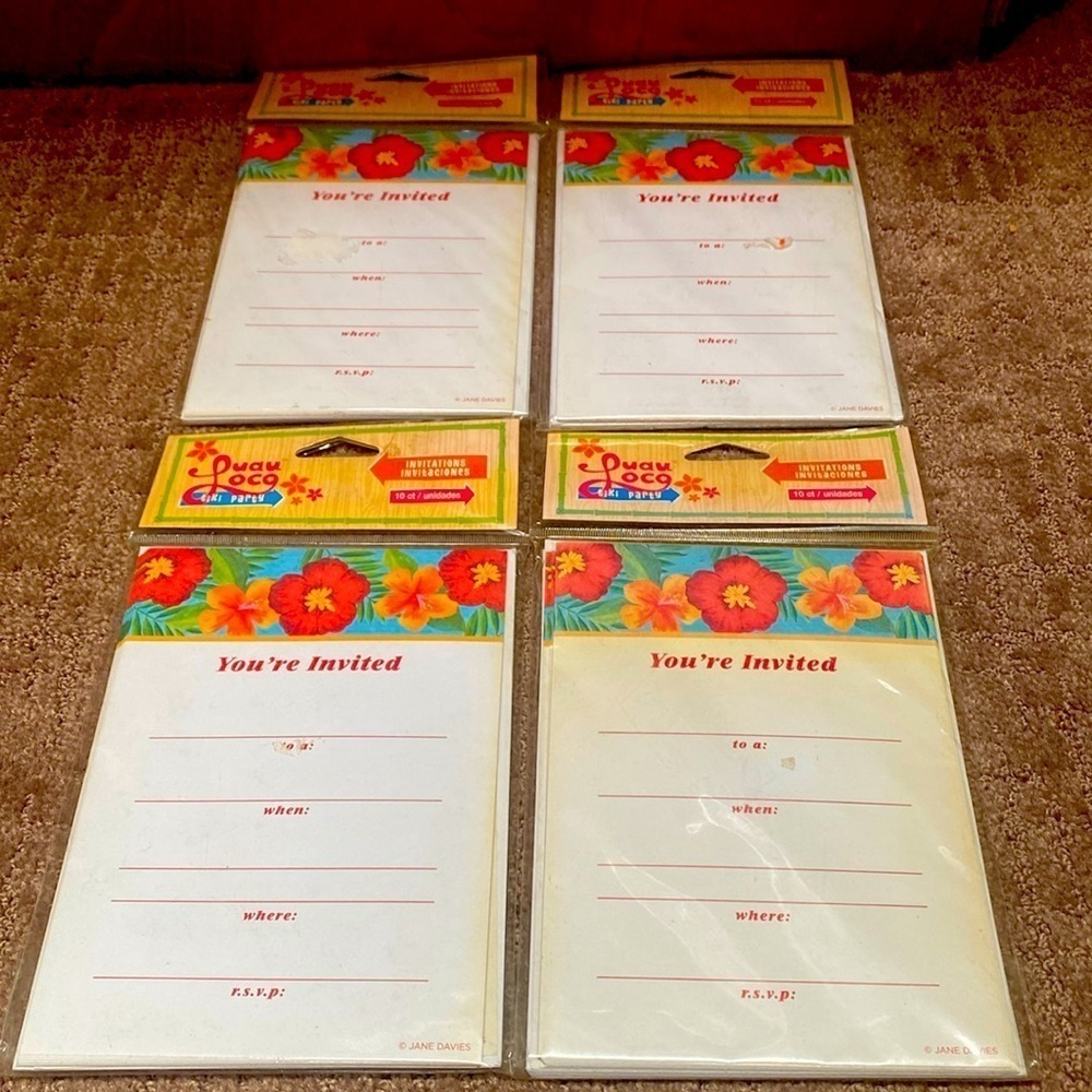 Luau Loco Old School Invitations NIP Party Time